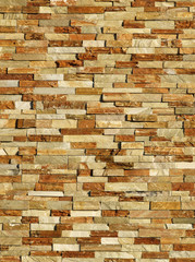 Old brown brick wall texture background, stone block wall texture, rough and grunge surface as used for backdrop, wallpaper and graphic web design. Interior home new pattern designed structure