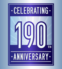 Fototapeta premium 190 years logo design template. Anniversary vector and illustration.