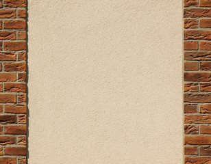 Old red brick wall texture background, orange stone block wall texture, rough and grunge surface as...