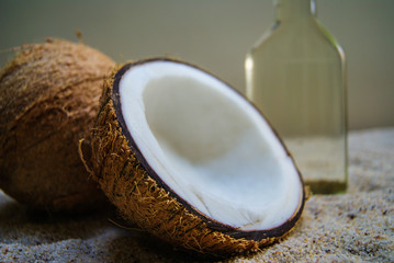 coconut, massage, sand, oil, coconut oil, obsidian, rocks, hot stones, alternative therapies,...