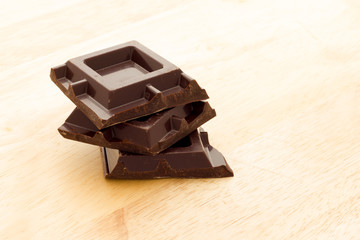 Cubes of dark chocolate