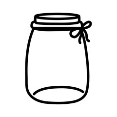 glass jar with ribbon decoration ornament icon thick line