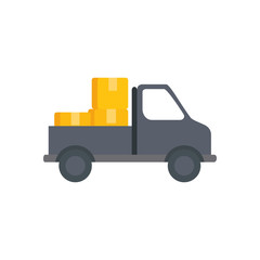 delivery service with truck transportation isolated icon