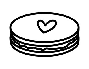 happy valentines day sweet chocolate cookie love heart thick line