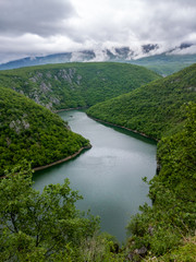 Bočac artificial lake in the canyon of the river Vrbas between the Manjača and Čemernica mountains in the towns of Banja Luka, Kneževo and Mrkonjić Grad, Republic of Srpska / Bosnia and Herzegovina