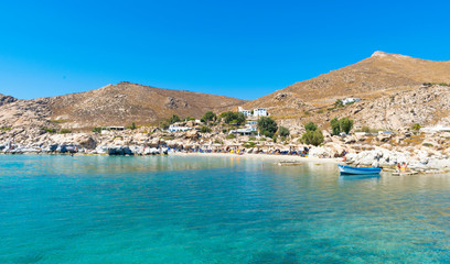 Perikopetra beach on Paros island in Greece