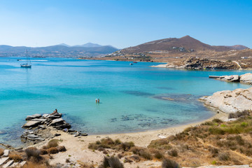 Perikopetra beach on Paros island in Greece - obrazy, fototapety, plakaty