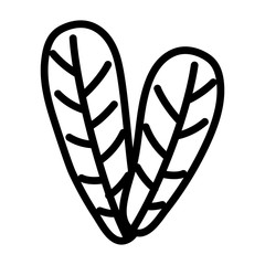 leaves foliage botanical decoration thick line
