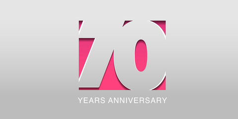 70 years anniversary vector icon, symbol, logo. Graphic background or card
