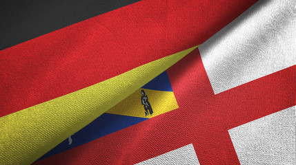 Germany and Herm two flags textile cloth, fabric texture