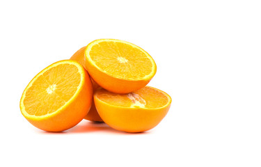 Orange slices isolated on a white background.