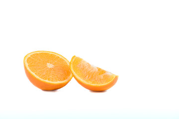 Orange slices isolated on a white background.