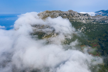 Aerial View, Mount Candina, Liendo, Liendo Valley, Montaña Oriental Costera, Cantabrian Sea, Cantabria, Spain, Europe