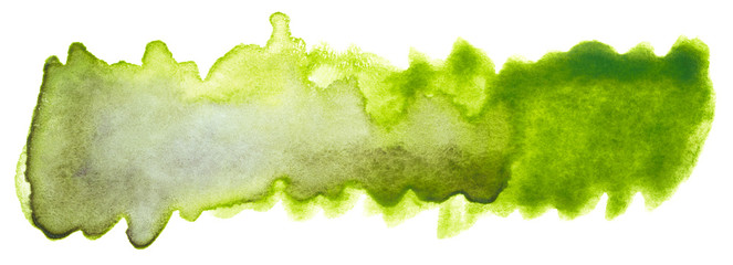 watercolor stain green, on paper watercolor texture. paint element for design
