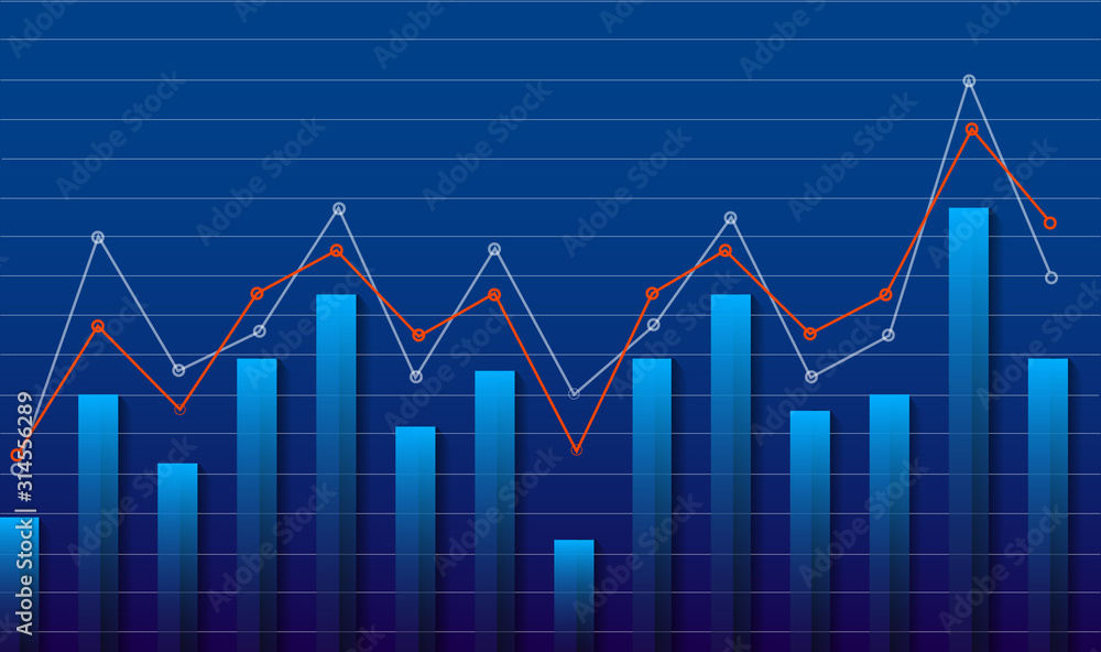 Poster gradient chart design background for online business company vector eps 10
