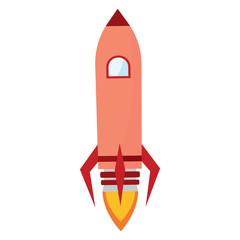 Isolated rocket taking off