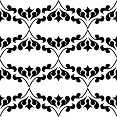 Seamless black and white abstract pattern, vector illustration