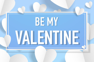 Happy Valentine’s day background for poster, banner, greeting card invitation. Paper craft heart background for holiday, made with love for your design. 14 February - love and romantic day