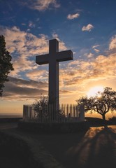 cross at sunset