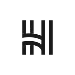 H letter logo formed by two parallel lines with noise texture.