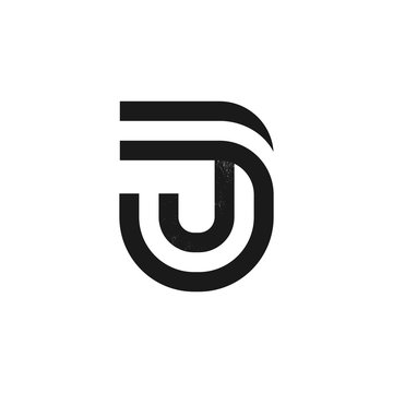 J letter logo formed by two parallel lines with noise texture.