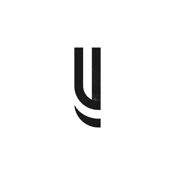 Letter I logo formed by two parallel lines with noise texture.