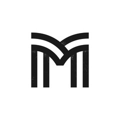 M letter logo formed by two parallel lines with noise texture.