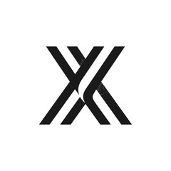 X letter logo formed by two parallel lines with noise texture.