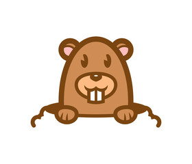 Smiling groundhog day design illustration