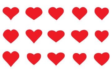 Heart icons set simple design