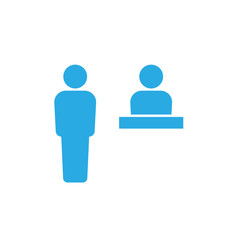 Customer service desk icon simple design
