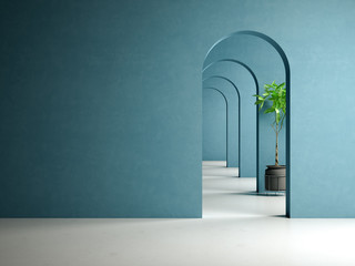 conceptual interior room 3d illustration