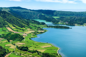 Lush vibrant rural countryside with pastures and meadows