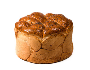 .white fluffy bread on a white background