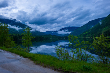 Naklejka na ściany i meble Lake in Mountains with Reflections