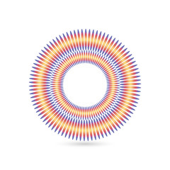 Artistic orange sun illustration with white background