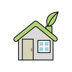 friendly house facade ecology icon vector illustration design