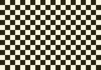 Fototapeta premium 背景：市松模様 和柄 祝い 式 華やか 素材 テクスチャー イベント 麻の葉 白 黒