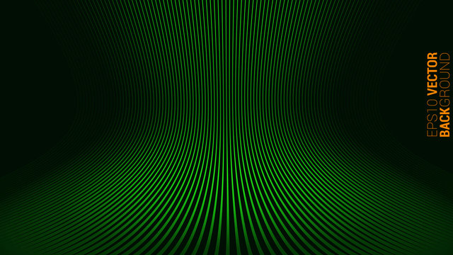 Modern Green Abstract Circular Wave