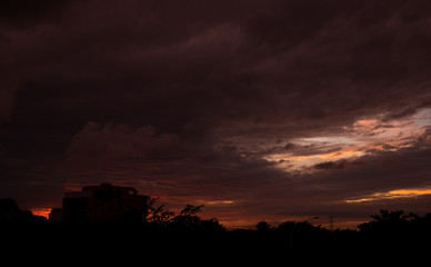Sunset at the highway concept, Mexico