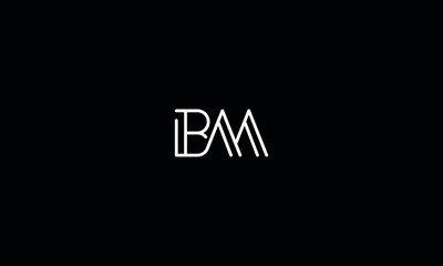 Alphabet letter monogram icon logo BM
