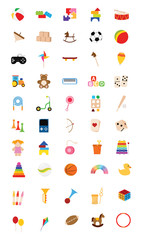 Set of toys icons
