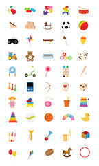 Fototapeta premium Set of toys icons