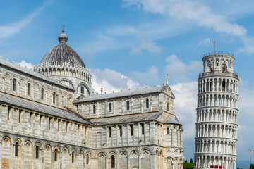 The Leaning Tower of Pisa, Pisa Cathedral, Piazza del Duomo, Tuscany, Italy