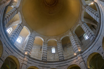 The San Giovanni Baptistery ceiling seen from inside, Pisa, Piazza del Duomo, Tuscany, Italy