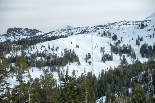 Ski lift to top of the mountainKirkwood resort, California, USA January 4, 2020