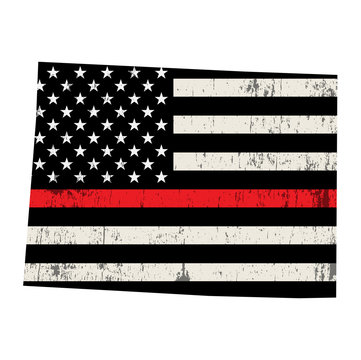 State of Colorado Firefighter Support Flag Illustration