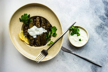 Traditional georgian tolma dish