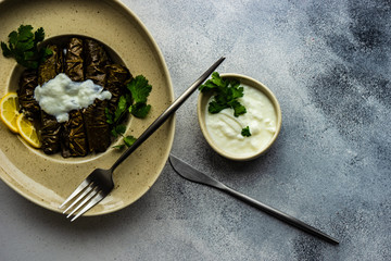 Traditional georgian tolma dish