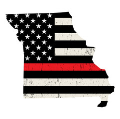 State of Missouri Firefighter Support Flag Illustration